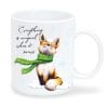 Auf dem Bild ist das Produkt: Tasse für die Winterzeit, bedruckt Fuchs Everything is magical when it snows, Geschenk Kaffeetasse Kaffeebecher zum Preis von €15.90 abgebildet.