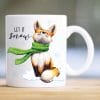 Auf dem Bild ist das Produkt: Tasse für die Winterzeit bedruckt Fuchs Let it snow, Geschenk Kaffeetasse Kaffeebecher, Winter zum Preis von €15.90 abgebildet.