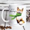 Auf dem Bild ist das Produkt: Tasse für die Winterzeit bedruckt Fuchs Let it snow, Geschenk Kaffeetasse Kaffeebecher, Winter zum Preis von €15.90 abgebildet.