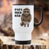 Auf dem Bild ist das Produkt: Thermobecher bedruckt Bär Bierkiste Aufschrift Papa Bier Bär Geburtstagsgeschenk zum Preis von €21.9 abgebildet.