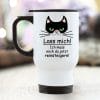 Auf dem Bild ist das Produkt: Thermobecher Katze Grumpy Cat Lass mich Kaffeebecher to go Geschenk Geburtstag zum Preis von €21.90 abgebildet.