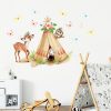 Auf dem Bild ist das Produkt: Wandtattoo Kinderzimmer Tipi Indianer Reh Zelt Eule Schmetterlinge Dekoration Babyzimmer zum Preis von €19.9 abgebildet.