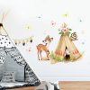 Auf dem Bild ist das Produkt: Wandtattoo Kinderzimmer Tipi Indianer Reh Zelt Eule Schmetterlinge Dekoration Babyzimmer zum Preis von €19.9 abgebildet.