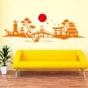 Auf dem Bild ist das Produkt: Wandtattoo Skyline Japan Kraniche Asien 2farbig zum Preis von €29.9 abgebildet.