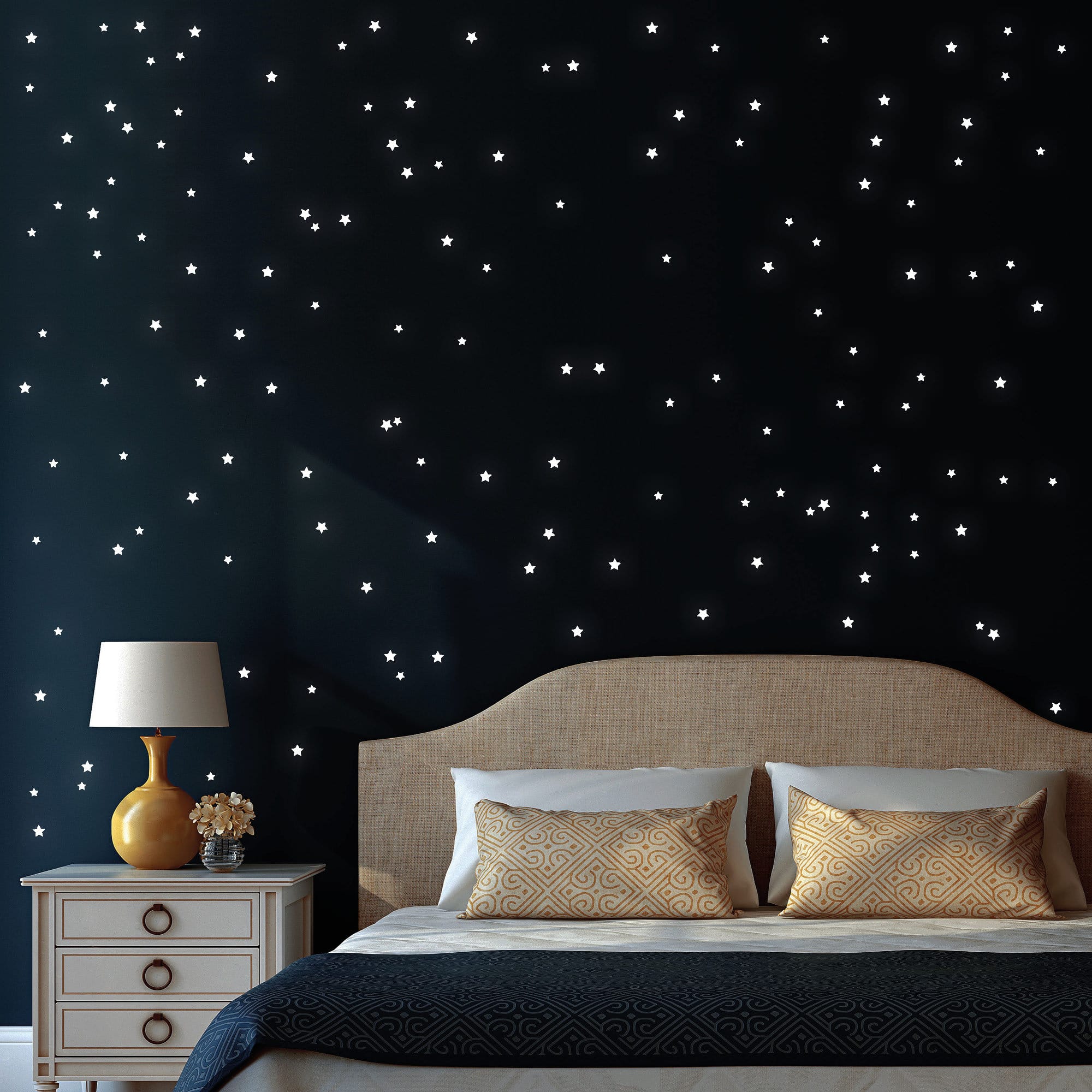 Leuchtaufkleber Set Sterne 160Stück leuchten fluoreszierend Sternenhimmel Kinderzimmer Leuchtsticker