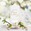 Auf dem Bild ist das Produkt: Weiße Hochzeitskerze Geburtstagskerze Blumenkranz Maiglöckchen personalisiert Hochzeitsgeschenk Spruch, Valentinstagsgeschenk zum Preis von €5.90 abgebildet.