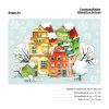 Auf dem Bild ist das Produkt: Wiederverwendbares Fensterbild Weihnachten Winter Altstadt Häuser Häuserreihe Fensterdekoration zum Preis von €13.90 abgebildet.