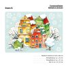 Auf dem Bild ist das Produkt: Wiederverwendbares Fensterbild Weihnachten Winter Altstadt Häuser Häuserreihe Fensterdekoration zum Preis von €13.90 abgebildet.