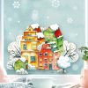 Auf dem Bild ist das Produkt: Wiederverwendbares Fensterbild Weihnachten Winter Altstadt Häuser Häuserreihe Fensterdekoration zum Preis von €13.90 abgebildet.