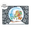 Auf dem Bild ist das Produkt: Wiederverwendbares Fensterbild Weihnachten Winter Schneekugel Rostocker Altstadt Fensterdekoration Stadtbild zum Preis von €13.90 abgebildet.