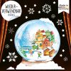 Auf dem Bild ist das Produkt: Wiederverwendbares Fensterbild Weihnachten Winter Schneekugel Rostocker Altstadt Fensterdekoration Stadtbild zum Preis von €13.90 abgebildet.