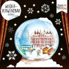 Auf dem Bild ist das Produkt: Wiederverwendbares Fensterbild Weihnachten Winter Schneekugel Rostocker Rathaus Fensterdekoration Stadtbild zum Preis von €13.90 abgebildet.