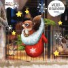 Auf dem Bild ist das Produkt: XXL Fensterbild Weihnachten Eichhörnchen Schneeflocken Winterdeko Fensteraufkleber wiederverwendbar zum Preis von €39.9 abgebildet.