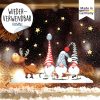 Auf dem Bild ist das Produkt: XXL Fensterbild Weihnachten Winter Elch mit Zwergen Schlitten Fensterdeko Schaufenstergestaltung zum Preis von €39.9 abgebildet.