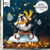 Auf dem Bild ist das Produkt: XXL Fensterbild Weihnachten Winter Pinguin Schlitten Sterne Fensterdeko Schaufensteraufkleber zum Preis von €39.9 abgebildet.