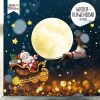 Auf dem Bild ist das Produkt: XXL Fensterbild Weihnachten Winter Weihnachtsmann Schlitten Elch Rentier Fensterdeko Schaufensterdeko zum Preis von €39.9 abgebildet.