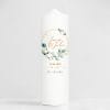 Auf dem Bild ist das Produkt: Weiße Hochzeitskerze Bätterkrank Baumwolle Eukalyptus Hochzeit personalisiertes Hochzeitsgeschenk Spruch Valentinstagsgeschenk zum Preis von €5.9 abgebildet.