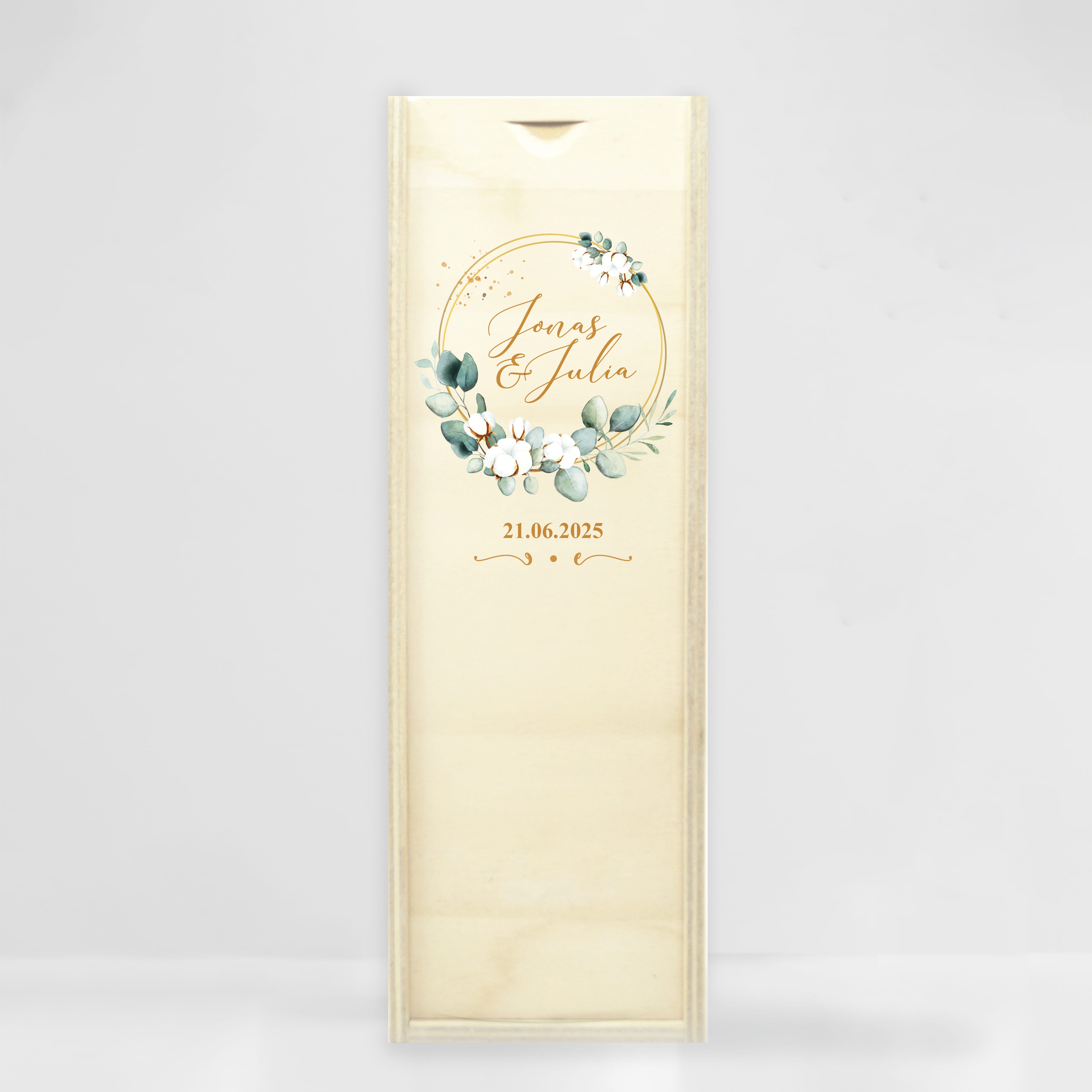 Auf dem Bild ist das Produkt: Weiße Hochzeitskerze Bätterkrank Baumwolle Eukalyptus Hochzeit personalisiertes Hochzeitsgeschenk Spruch Valentinstagsgeschenk zum Preis von €5.90 abgebildet.