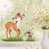 Auf dem Bild ist das Produkt: Fensterbild Frühling Ostern Reh mit Hasen und Schmetterlingen Fensterdeko Kinderzimmer Kind zum Preis von €13.9 abgebildet.