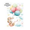 Auf dem Bild ist das Produkt: Fensterbild Ostern Hasen Mädchen mit Ballons und Schmetterlingen Frühling Fensterdeko Frühlingsdeko Kinderzimmer zum Preis von €13.9 abgebildet.