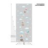 Auf dem Bild ist das Produkt: Sichtschutzfolie Kinderzimmer Waschbär und Maus mit Luftballons, Fensterfolie Fensterdeko Milchglasfolie zum Preis von €29.9 abgebildet.