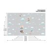 Auf dem Bild ist das Produkt: Sichtschutzfolie Kinderzimmer Waschbär und Maus mit Luftballons, Fensterfolie Fensterdeko Milchglasfolie zum Preis von €29.9 abgebildet.