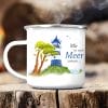 Auf dem Bild ist das Produkt: Campingbecher Emaille Maritim Leuchtturm verschiedene Sprüche zur Auswahl, Geschenk Geburtstag 300 ml zum Preis von €18.9 abgebildet.