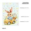 Auf dem Bild ist das Produkt: Fensterbild Frühling Ostern Hasen im gelben Auto mit Schmetterlingen Ostereiern und Blumen Fensterdeko Kinderzimmer Kind Frühlingsdeko zum Preis von €13.9 abgebildet.