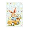 Auf dem Bild ist das Produkt: Fensterbild Frühling Ostern Hasen im gelben Auto mit Schmetterlingen Ostereiern und Blumen Fensterdeko Kinderzimmer Kind Frühlingsdeko zum Preis von €13.9 abgebildet.