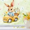 Auf dem Bild ist das Produkt: Fensterbild Frühling Ostern Hasen im gelben Auto mit Schmetterlingen Ostereiern und Blumen Fensterdeko Kinderzimmer Kind Frühlingsdeko zum Preis von €13.9 abgebildet.