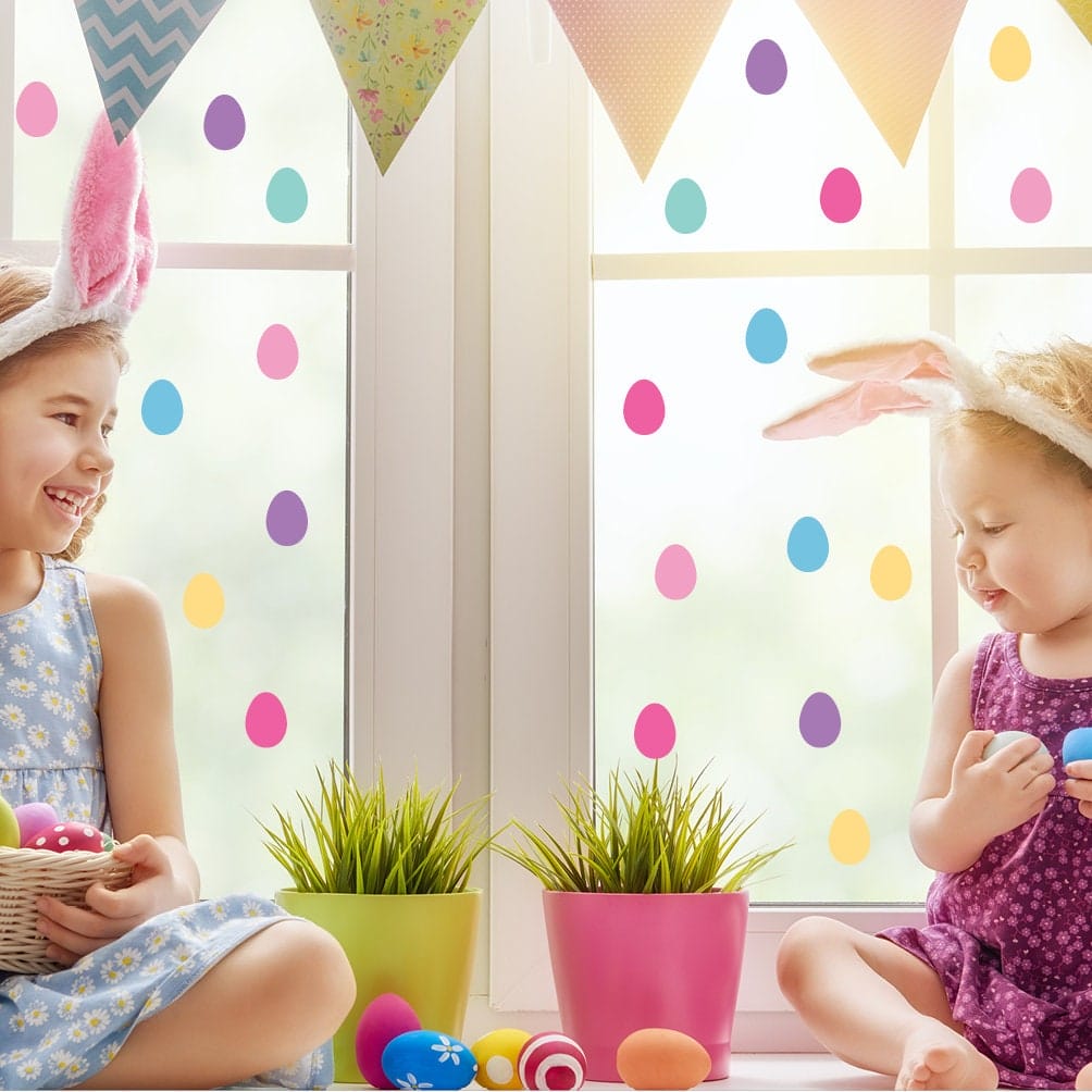 Fensterbild Frühling Ostern Ostereier Fensterdeko Kinderzimmer Kind Frühlingsdeko Eier