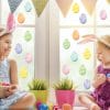 Auf dem Bild ist das Produkt: Wiederverwendbares Fensterbild Set Frühling Ostern bemalte Ostereier pastell Fensterdeko Kinderzimmer Frühlingsdeko zum Preis von €13.9 abgebildet.