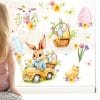 Auf dem Bild ist das Produkt: Fensterbild Set Frühling Ostern Hasen im Auto mit Schmetterlingen Ostereiern Küken Lamm & Blumen Fensterdeko Frühlingsdeko zum Preis von €13.9 abgebildet.