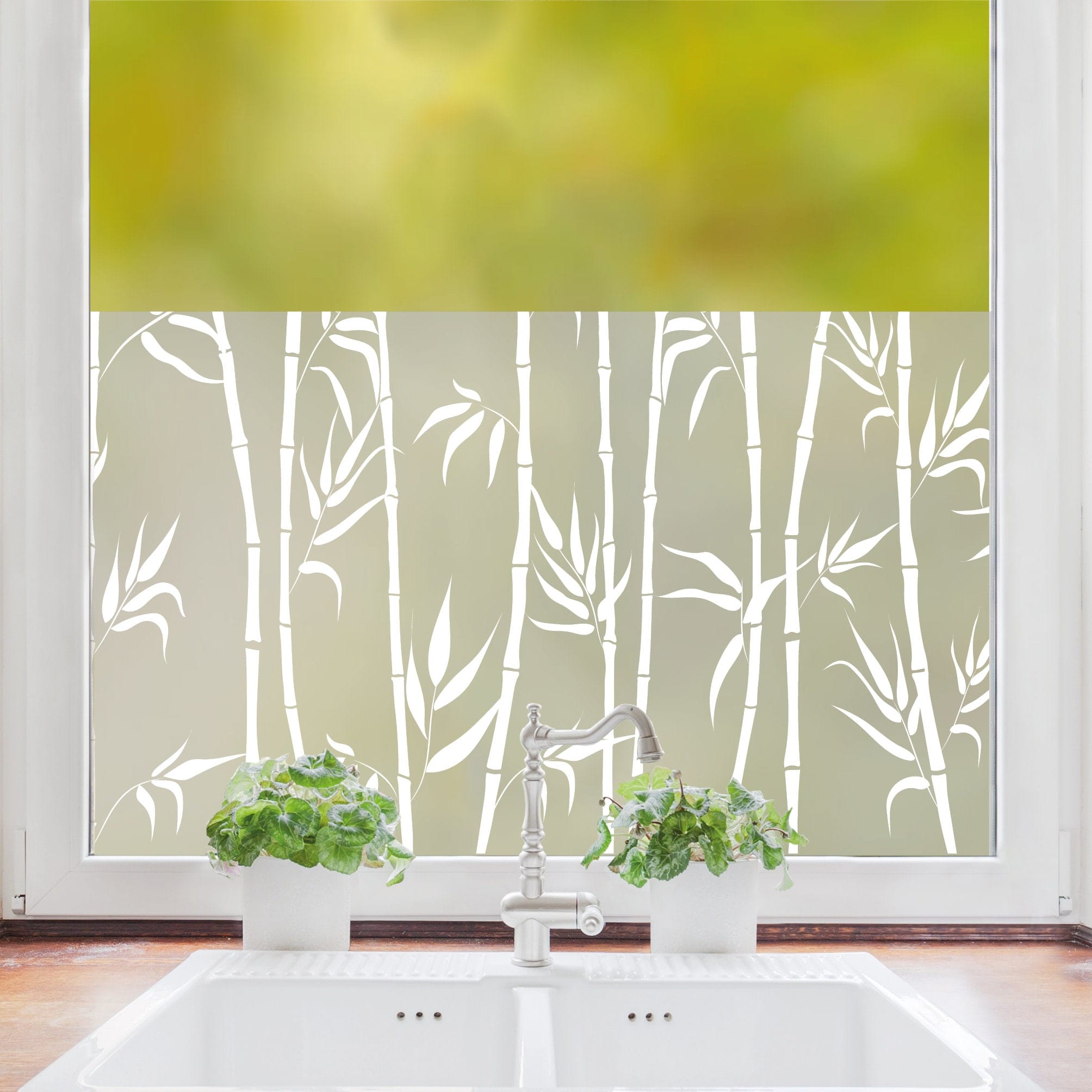 Sichtschutzfolie mit Bambuswald Fensterfolie Fensterdeko Milchglasfolie Fenster Schutz Sicht Schutz Küche