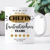 Auf dem Bild ist das Produkt: Tasse bedruckt Ich bin stolzer Chef, Chefin, Papa, Bruder eines fantastischen Teams, Geschenk Kollege Kaffeetasse Kaffeebecher zum Preis von €15.9 abgebildet.