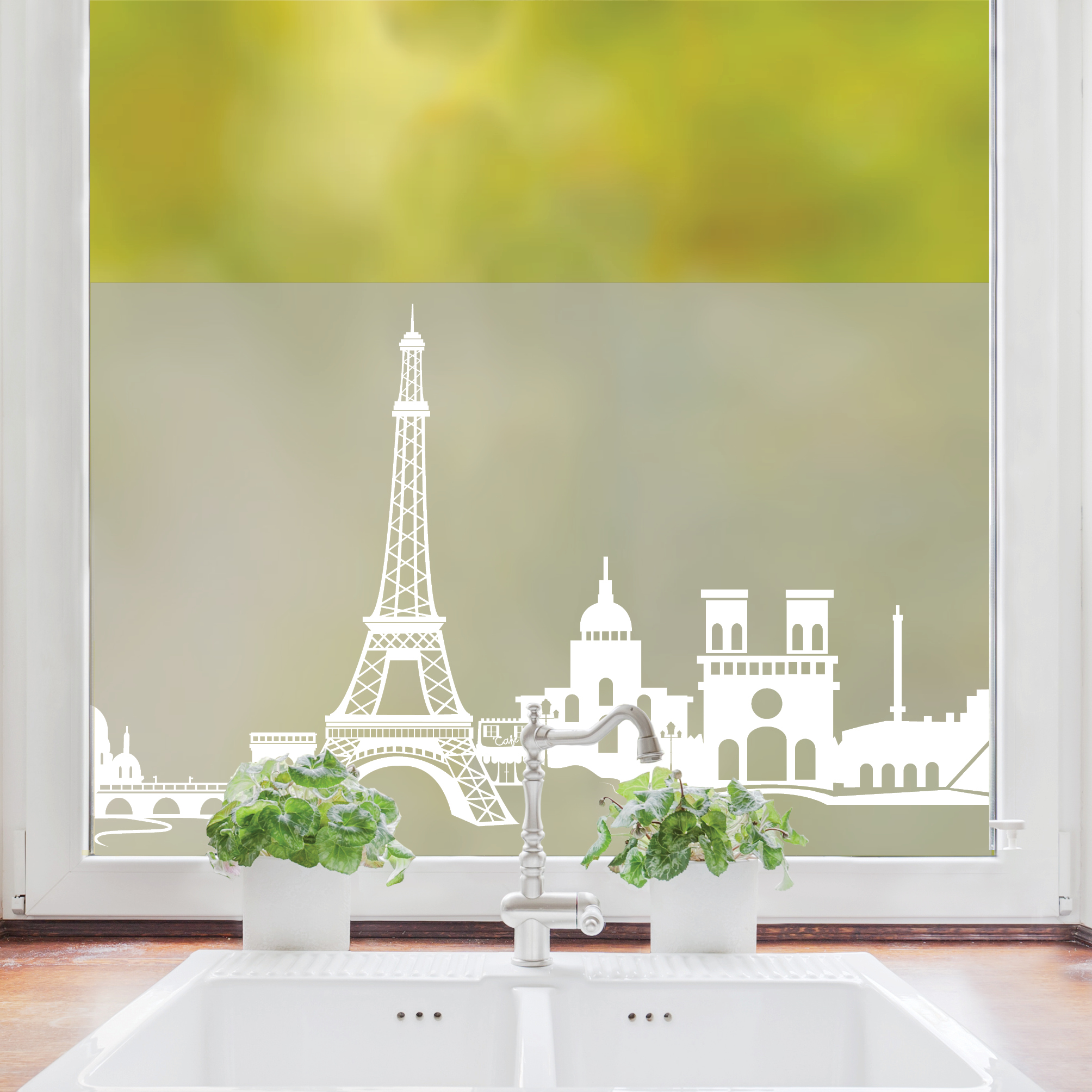 Sichtschutzfolie Wiederverwendbar Paris Eiffelturm Frankreich Fensterfolie Fensterdeko Milchglasfolie