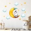 Auf dem Bild ist das Produkt: Wandtattoo Kinderzimmer Bär auf Halbmond Sterne Wolken bunt Dekoration Babyzimmer Mond zum Preis von €23.90 abgebildet.