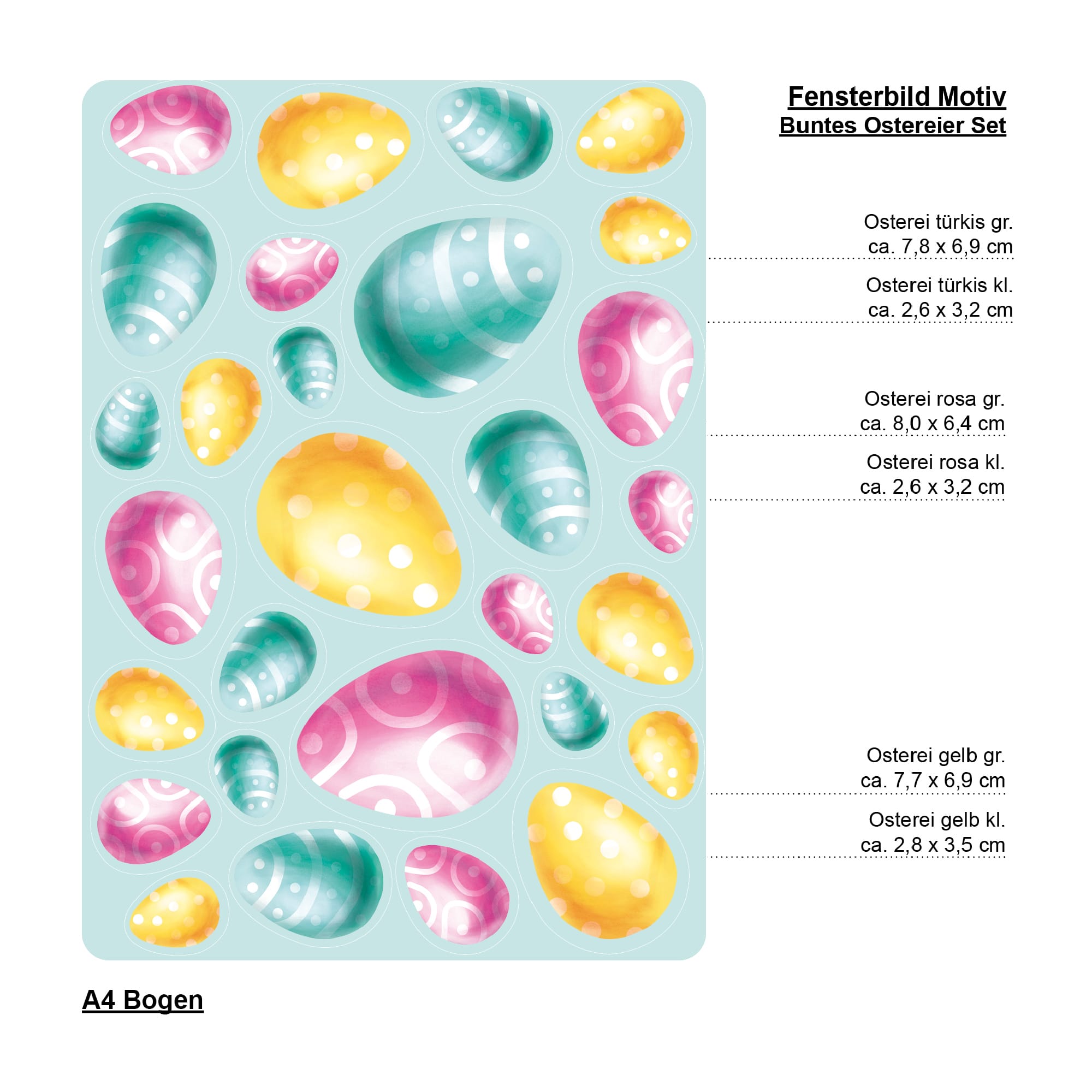 Auf dem Bild ist das Produkt: Fensterbild Frühling Ostern Ostereier bunt Set Fensterdeko Kinderzimmer Kind, Frühlingsdeko, Osterdeko zum Preis von €13.9 abgebildet.
