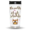 Auf dem Bild ist das Produkt: Edelstahl Thermobecher Kaffeebecher to go Eule Mir reichts ich geh schaukeln Tasse isoliert zum Preis von €26.9 abgebildet.