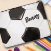 Auf dem Bild ist das Produkt: Gefüllte Federtasche Federmäppchen Fußball Ball personalisiert Wunschname Schulanfang Schule Einschulungsgeschenk zum Preis von €29.9 abgebildet.