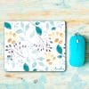 Auf dem Bild ist das Produkt: Mauspad Mousepad Blätter floral, personalisiertes Geschenk Büro Deko Schreibtischunterlage benutzerdefiniert zum Preis von €14.9 abgebildet.