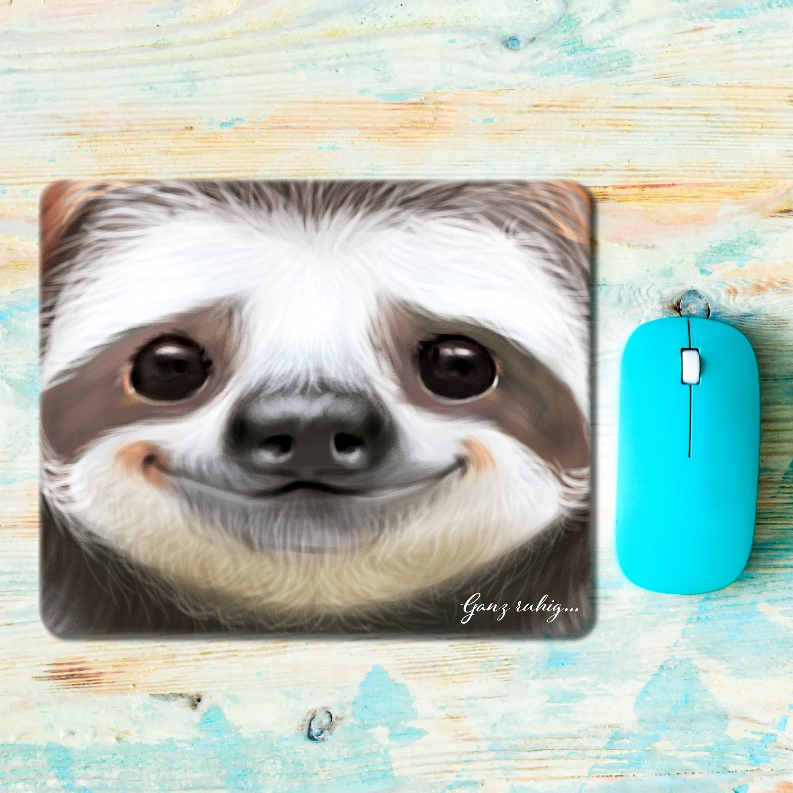 Mauspad Mousepad Faultier Sloth Schreibtischunterlage Geschenk Büro Geburtstag