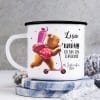 Auf dem Bild ist das Produkt: Kindertasse Emaille Becher Bär Mädchen Roller Schulkind Einschulung Geschenk Schulanfang zum Preis von €18.9 abgebildet.