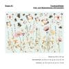 Auf dem Bild ist das Produkt: Fensterbild Feld- und Wiesenblumen wiederverwendbar pastell Blumenwiese mit Schmetterlingen Hummeln Fensterdekoration zum Preis von €13.9 abgebildet.