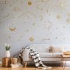 Auf dem Bild ist das Produkt: Wandsticker Aufkleber Sternenhimmel Set gold silber kupfer Wandaufkleber Dekosterne Mond Sonne Sternbild zum Preis von €19.9 abgebildet.