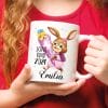 Auf dem Bild ist das Produkt: Personalisierte Tasse Keramik bedruckt Hase Mädchen Schulkind Schultüte anpassbar mit Wunschnamen 330 ml Einschulung zum Preis von €18.9 abgebildet.