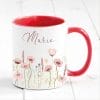 Auf dem Bild ist das Produkt: Tasse Wildblumen personalisiert farbig mit Wildblumen und dem Wunschnamen Natur Naturliebhaber zum Preis von €17.90 abgebildet.