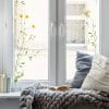 Auf dem Bild ist das Produkt: Fensterbild gelbes Wildgras Gräser Zweig Rahmen wiederverwendbar Fensteraufkleber Fensterdekoration Frühling zum Preis von €17.90 abgebildet.