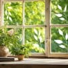 Auf dem Bild ist das Produkt: Fensterbild weiße Zweige Gräser Rahmen wiederverwendbar natur Fensteraufkleber Fensterdekoration Frühling zum Preis von €13.9 abgebildet.
