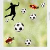 Auf dem Bild ist das Produkt: Fensterbild Fußballer Kinderzimmer Fussball Fußballnetz Tor Junge EM WM Sport wiederverwendbar Fenstersticker Fußballspieler zum Preis von €13.9 abgebildet.